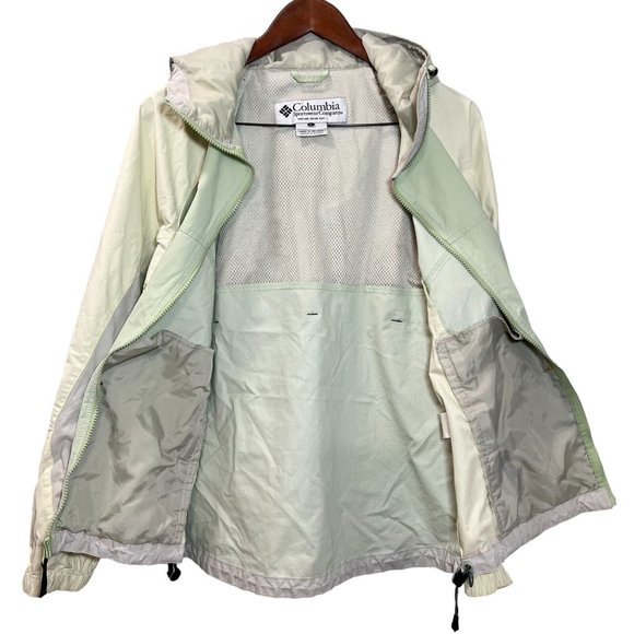 Columbia Jacket Women L Green Hooded Full Zip Lined Breathable Outdoor - Picture 3 of 13